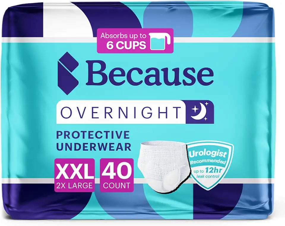 Adult Disposable Incontinence Underwear, White, XXLarge, 40 Count D490998