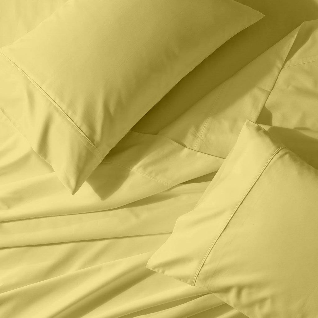 Gold Cotton Split King Sheets Y205501