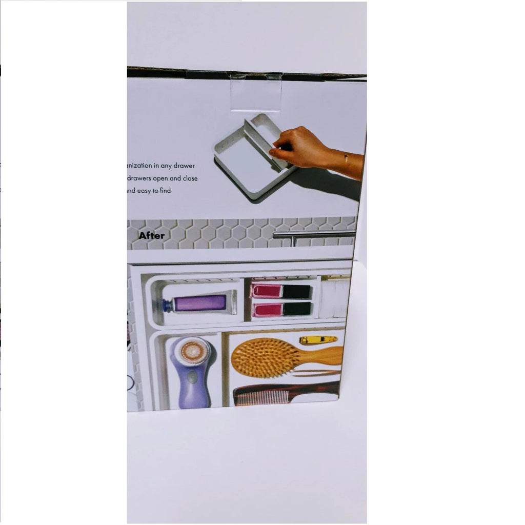 Adjustable Bathroom Drawer Bin with Removable Dividers 4 Piece Set B422997