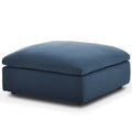 Navy Blue Fabric Accent Chair Ottoman C796270