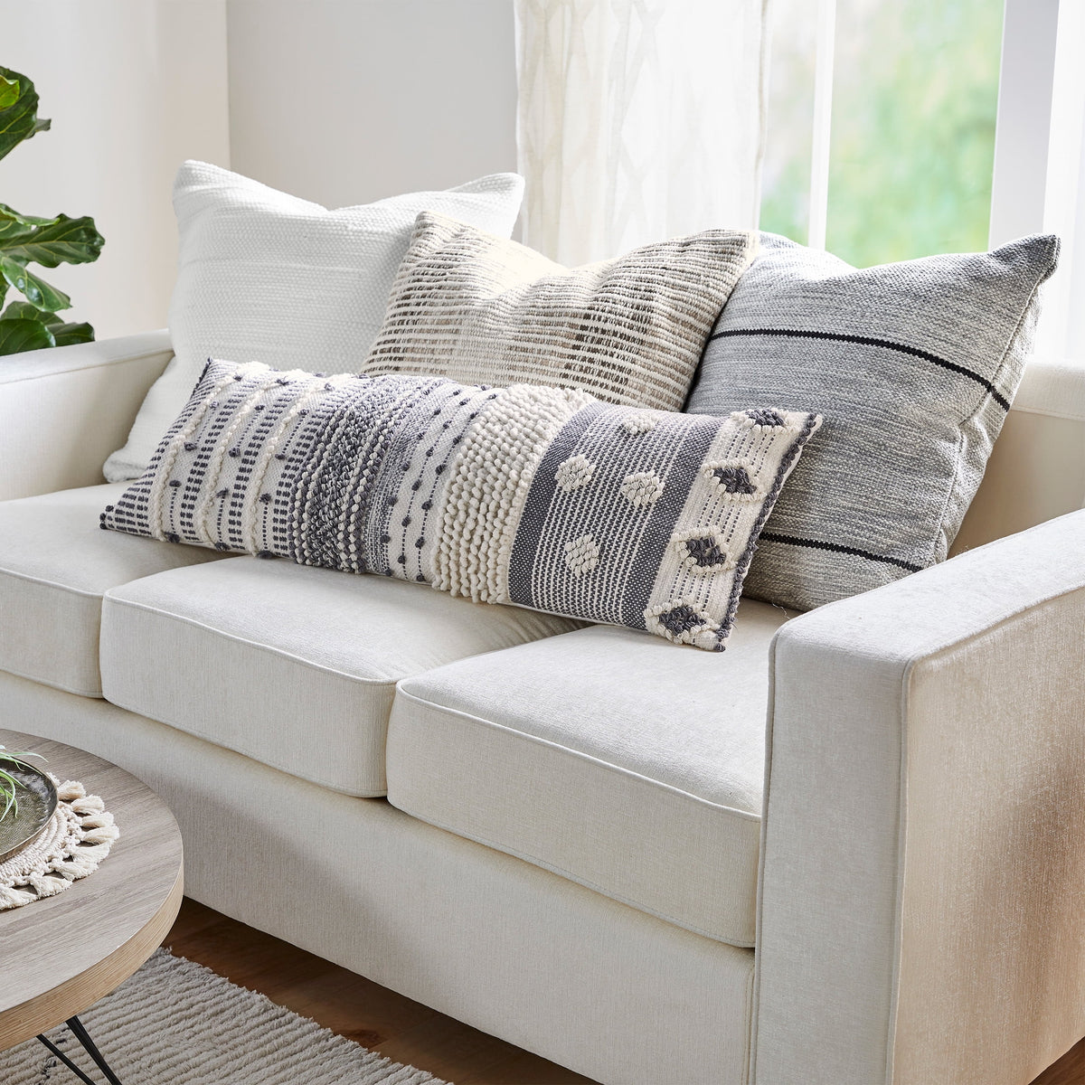 Gray Oversized Oblong 14" x 36" Pillow X8378