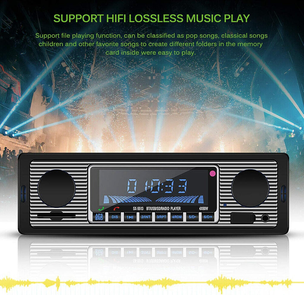 Car Music Player Bluetooth Classic Compact Size Auto Radio J5178