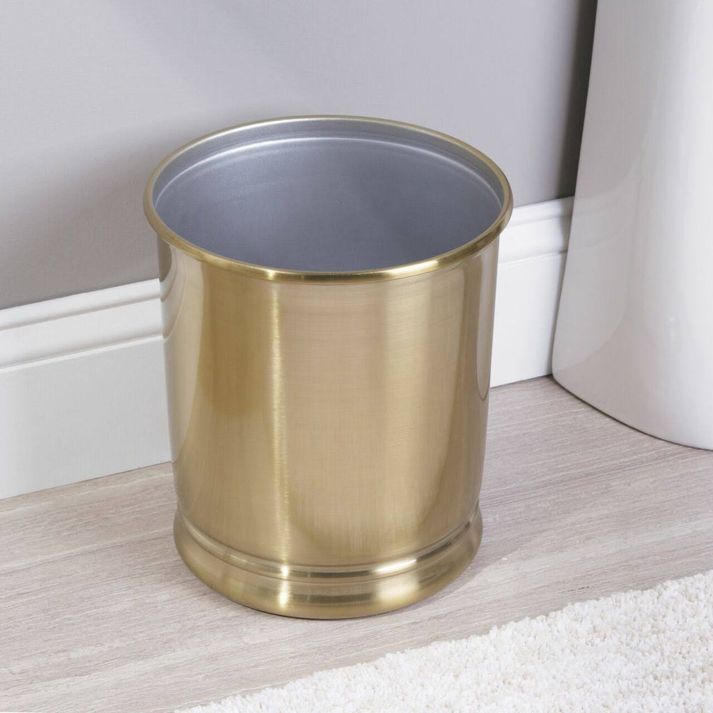 Soft Brass Metal Round Trash Can 2 Pack B691