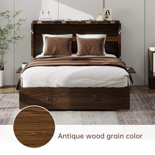 Queen Murphy Bed with Charging Station and Storage Drawer Z305217