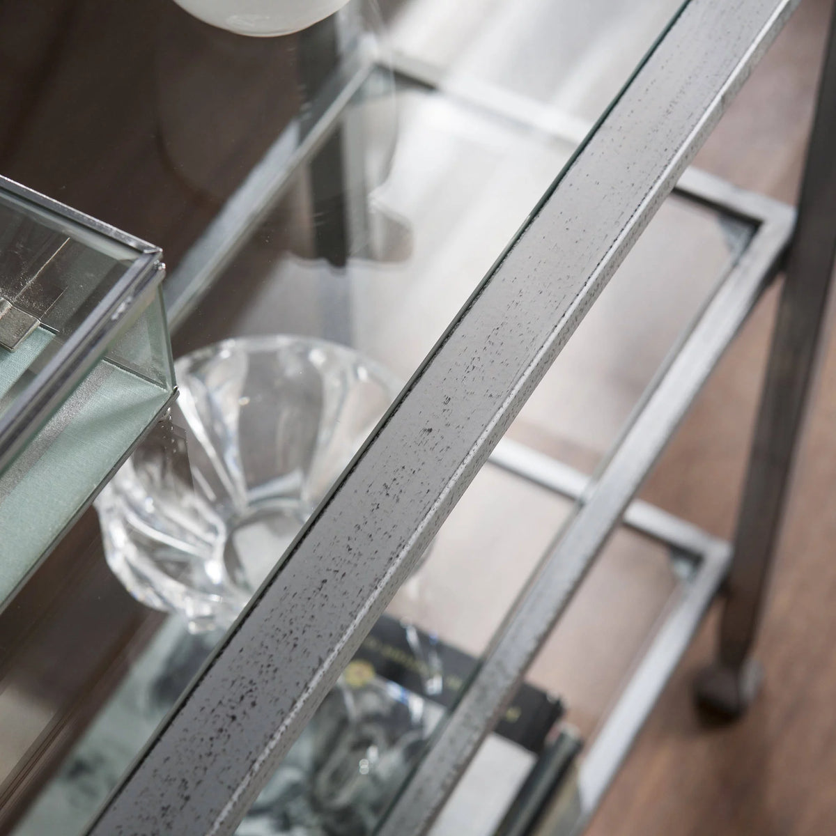 Metal Glass 3-Tier Console Table W558