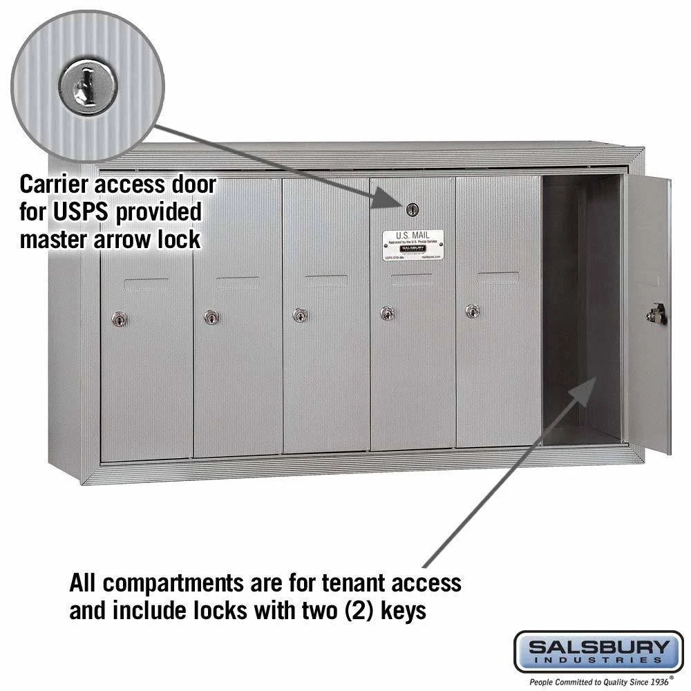 6 Doors Aluminum Vertical Mailbox Y75354
