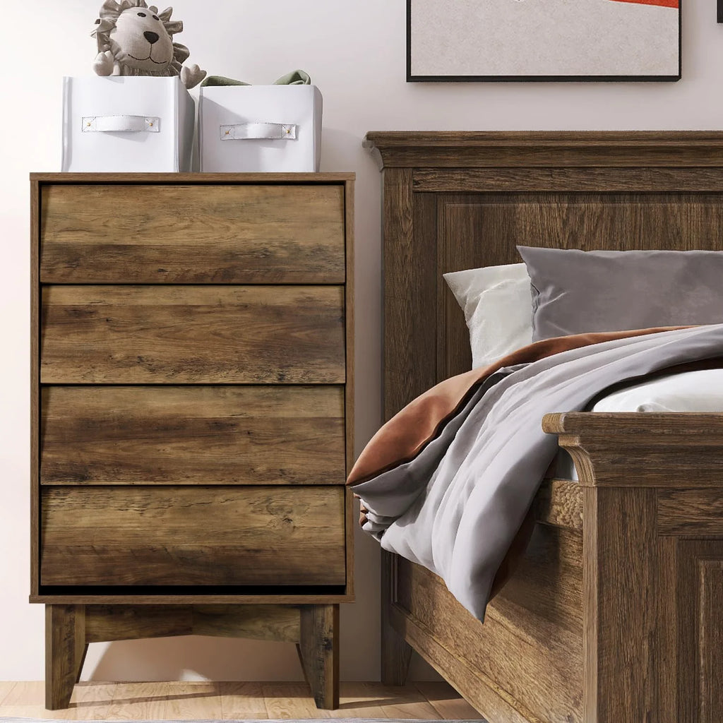 Walnut 4 Drawer Wood Dresser G835