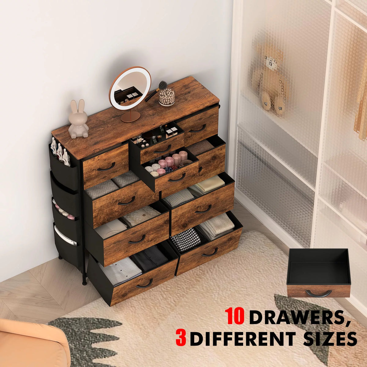 Brown 10 Drawer Dresser A855