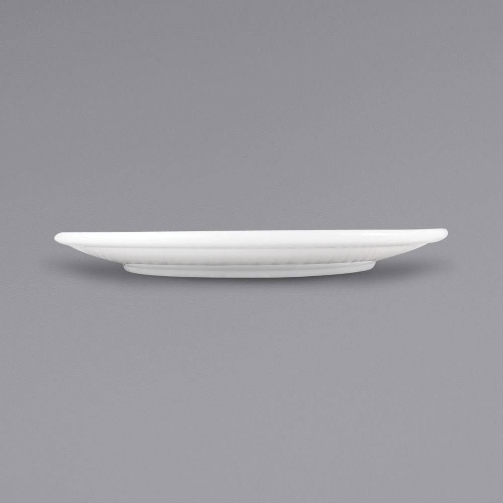 Bright White Stoneware Narrow Rim Plate - 24/Case R484079