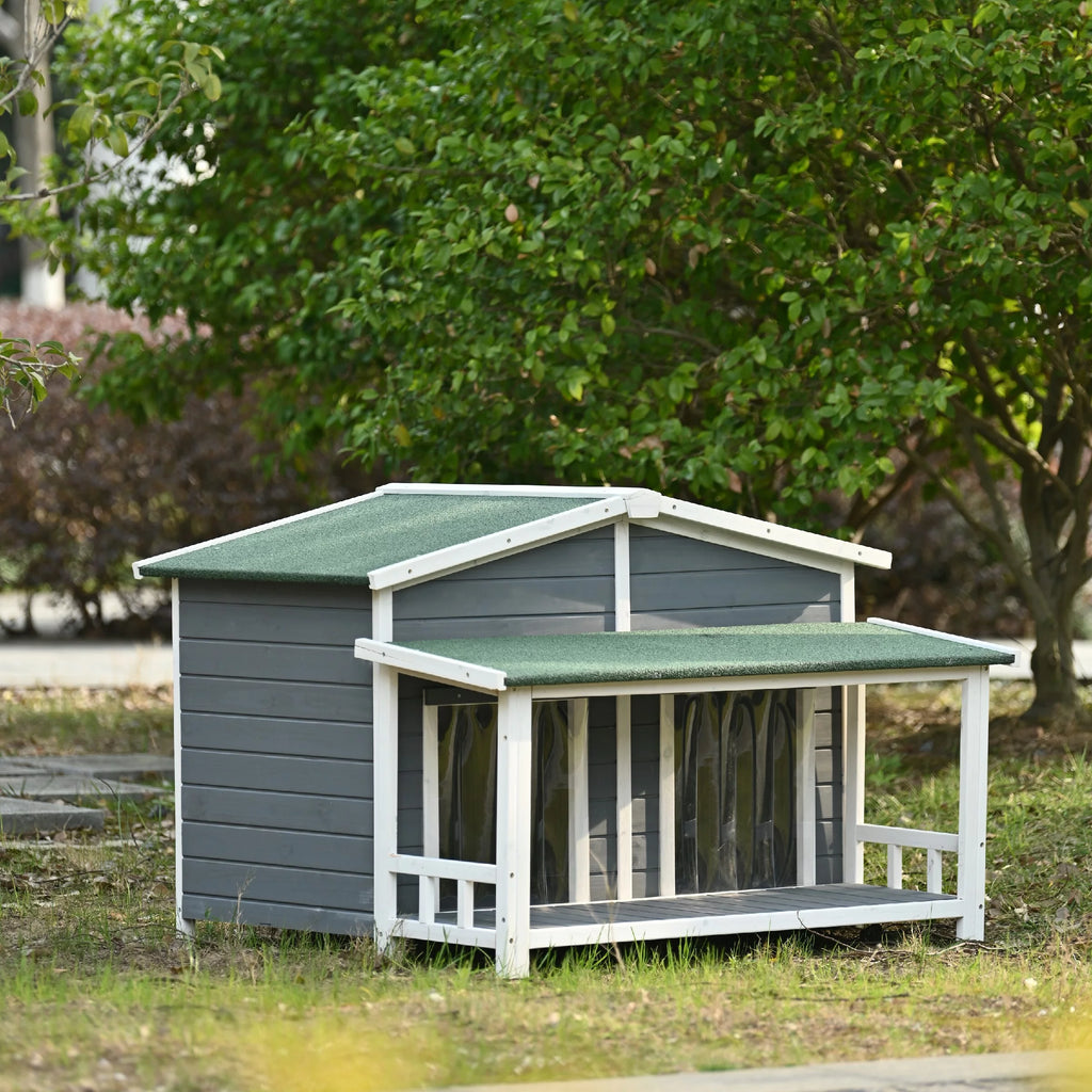 47" Large Wooden Dog House Outdoor Z631458