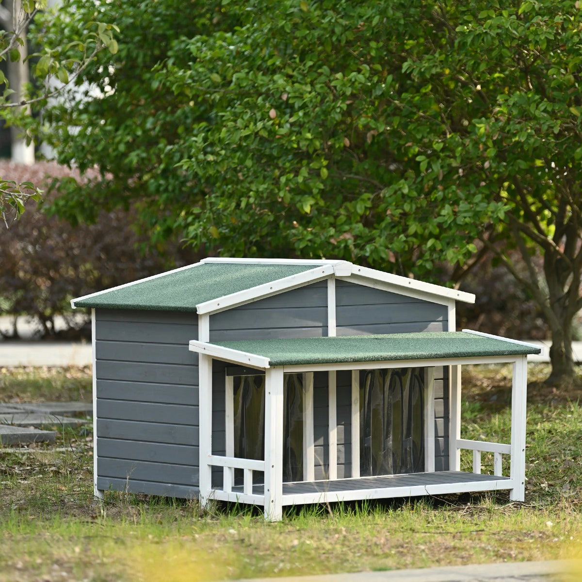 47" Large Wooden Dog House Outdoor Z631458
