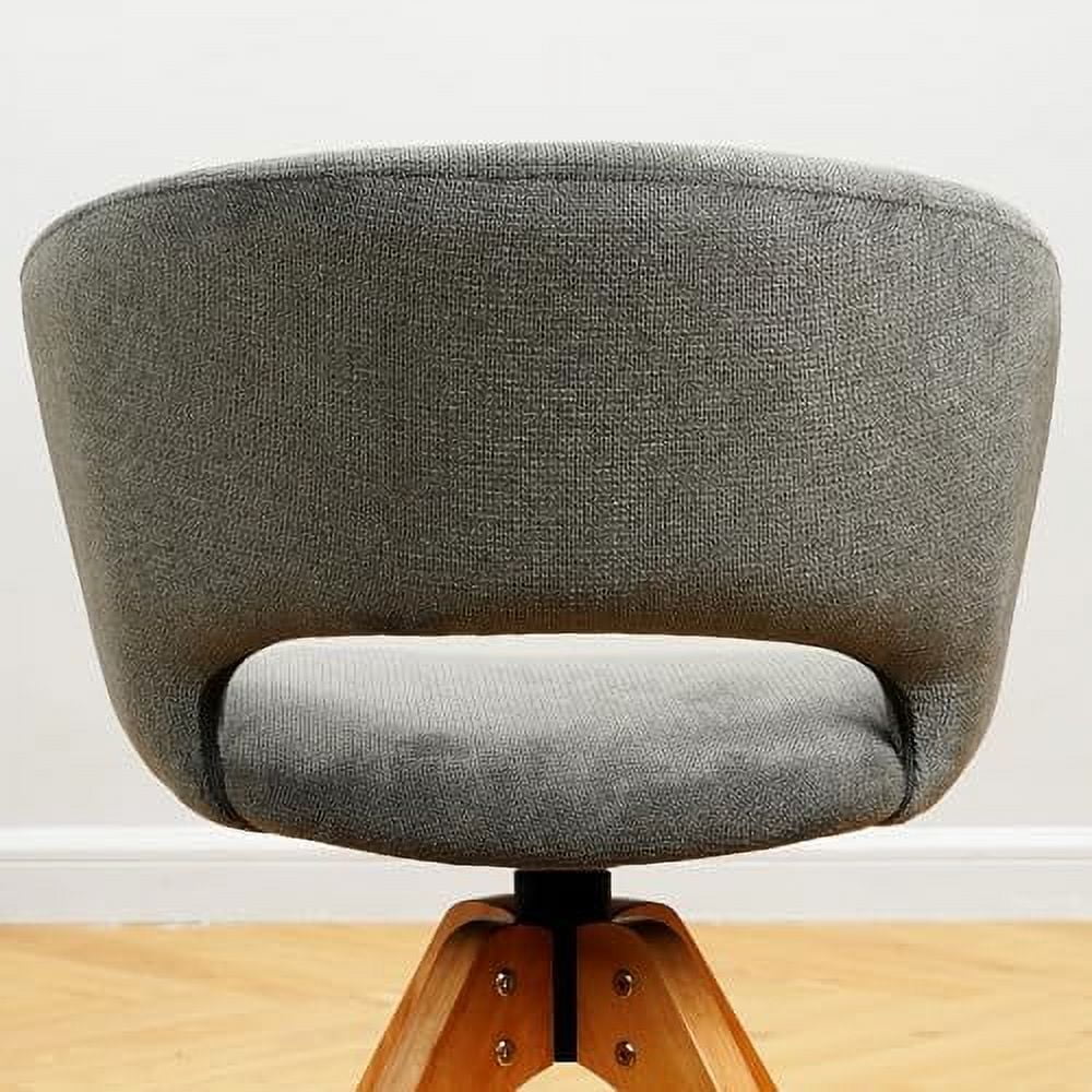 Blue Upholstered Swivel Accent Chair with Solid Wood Legs R196193