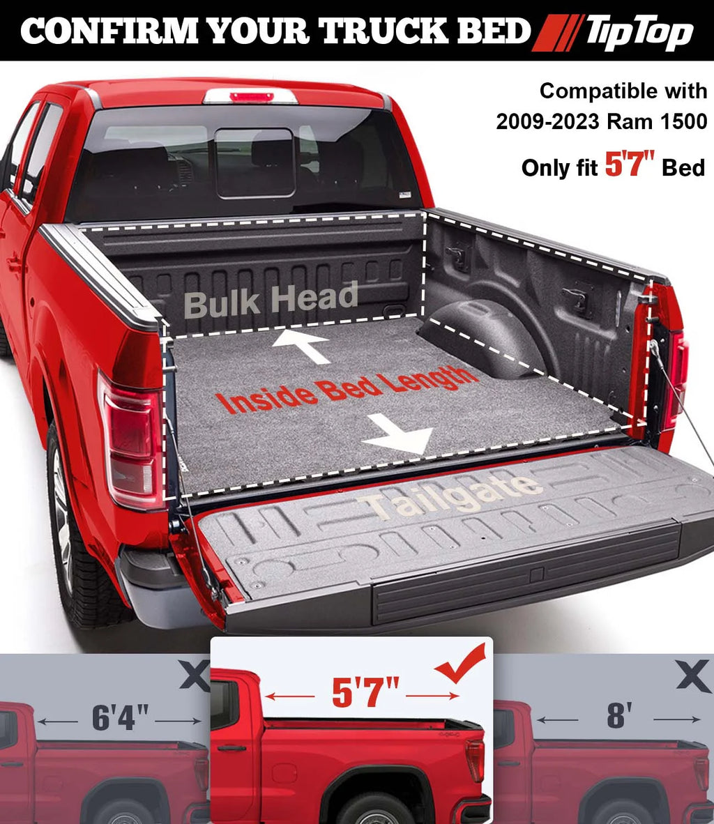 Tri-Fold Hard Tonneau Cover Truck Bed FRP On Top F48661