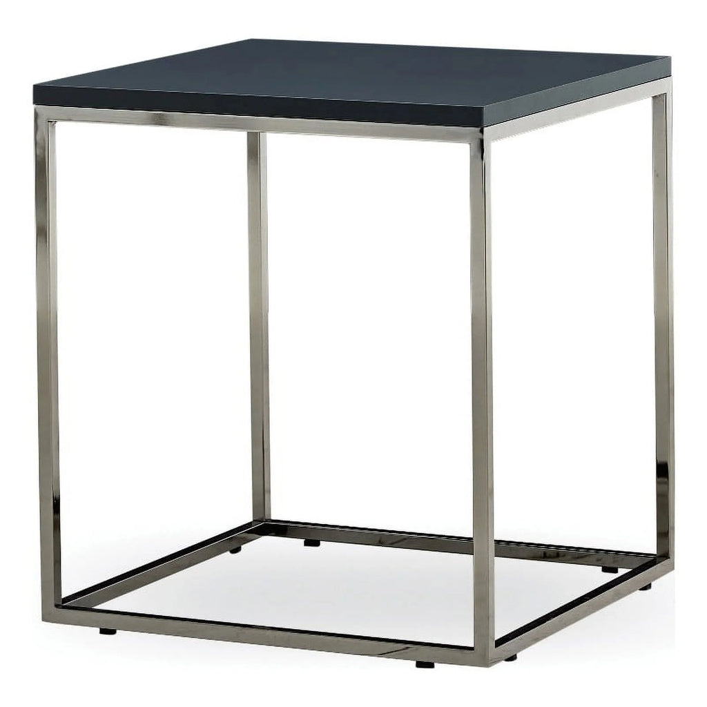 Black Engineered Wood & Metal Side Table O747033