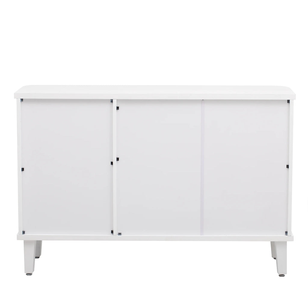 Solid Wood Veneer Storage Cabinet with Three Doors H62678