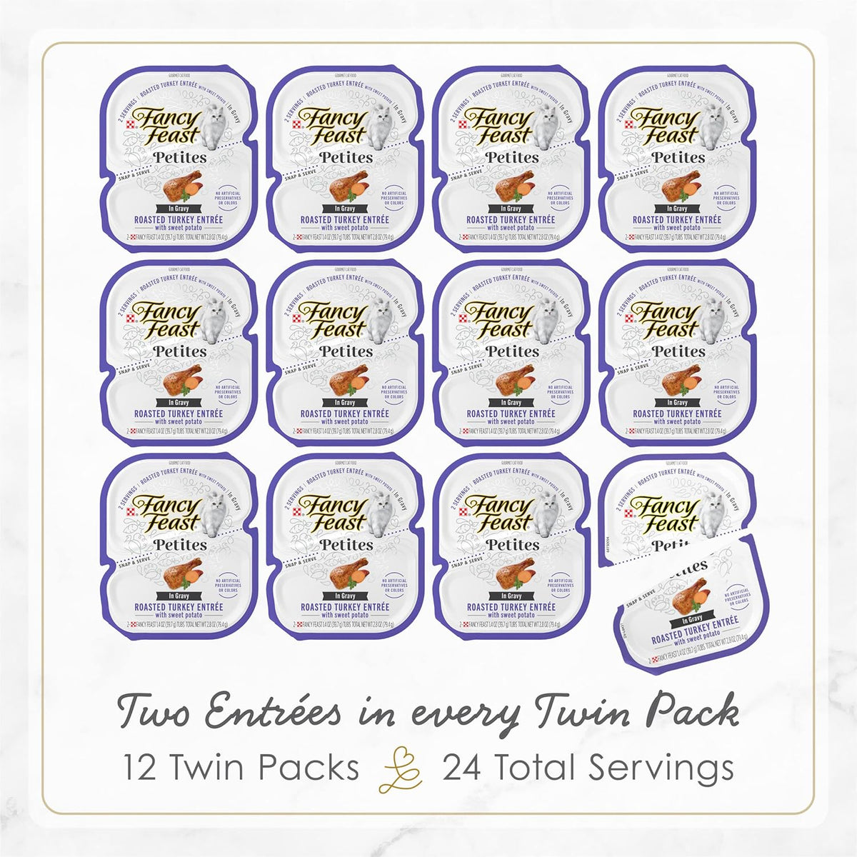 Petites Turkey & Sweet Potato Entree Wet Cat Food, Pack of 12, 2.8 oz. Tubs L630953