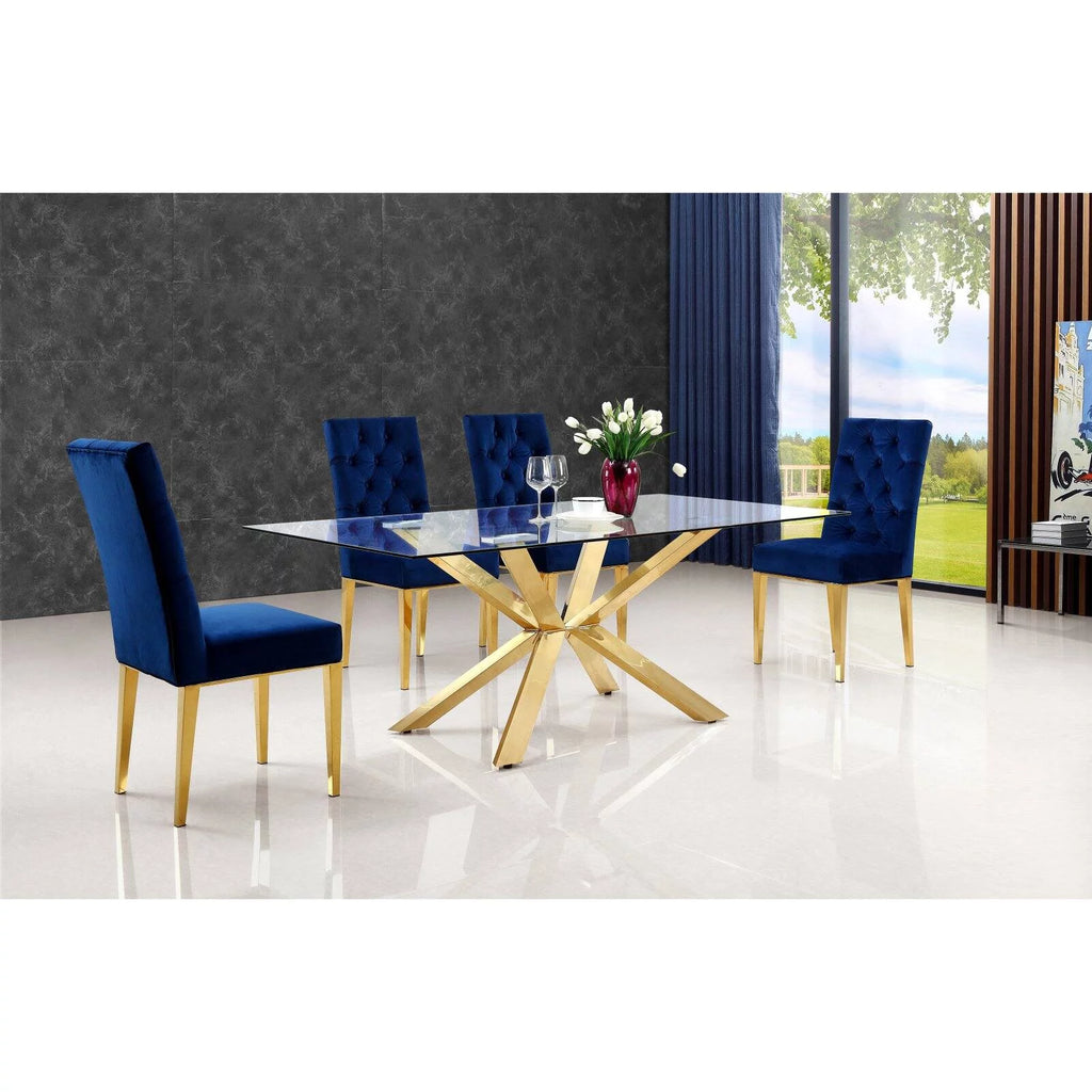 Black Velvet Dining Chair Set of 2 B7678