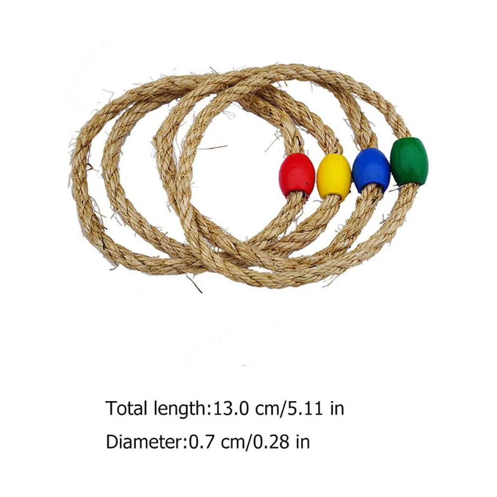 10 PCS Wooden Ring Toss Game Toy X68581