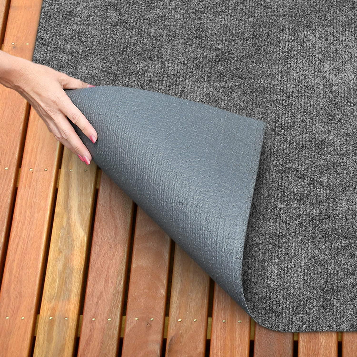 Indoor Outdoor Carpet with Rubber Marine Backing - Gray - 6 Feet x 10 Feet C3250
