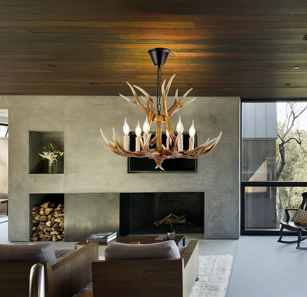 6 Lights Antler Chandelier T511