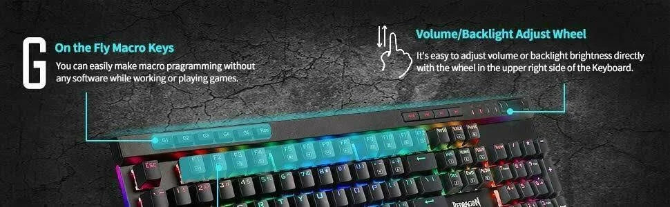RGB LED Backlit Mechanical Gaming Keyboard 104 Key P6728