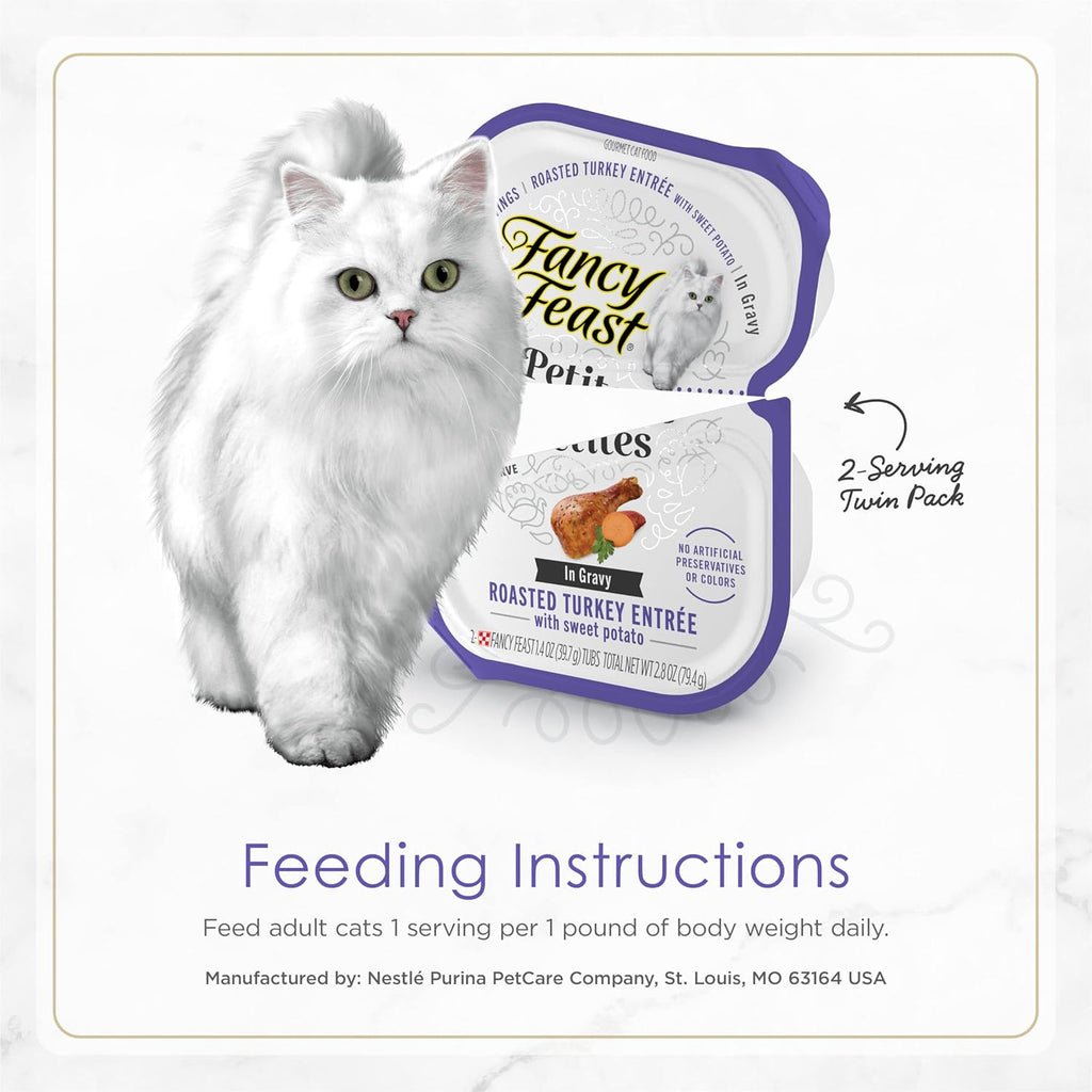 Petites Turkey & Sweet Potato Entree Wet Cat Food, Pack of 12, 2.8 oz. Tubs L630953