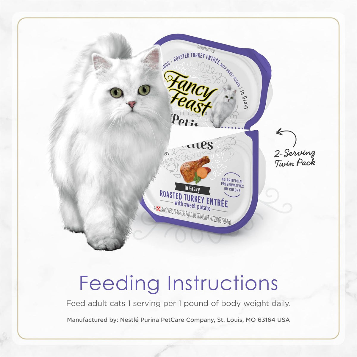 Petites Turkey & Sweet Potato Entree Wet Cat Food, Pack of 12, 2.8 oz. Tubs L630953