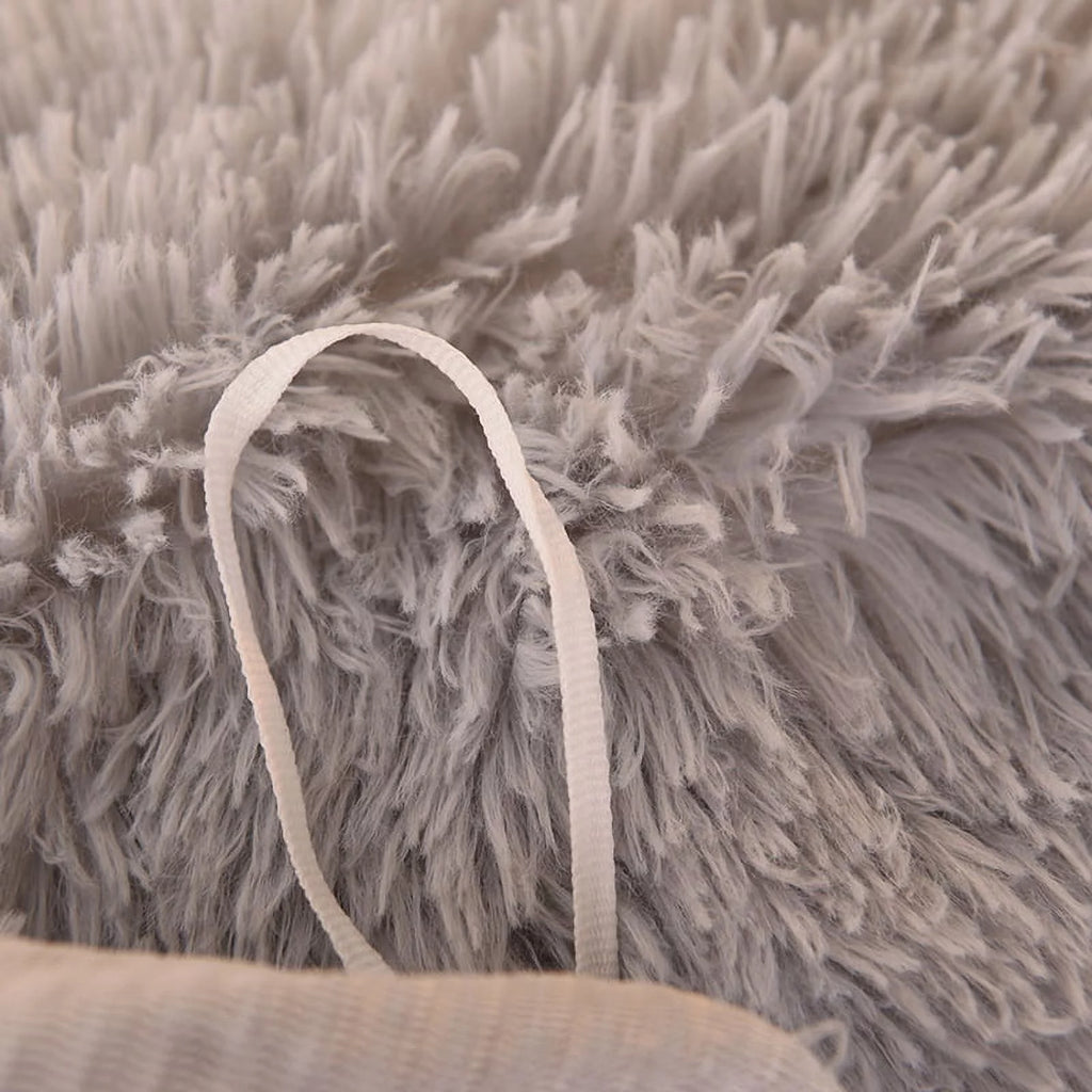 Light Gary Full Size Faux Fur Duvet Cover Set with 2 Pillow Cases C93536