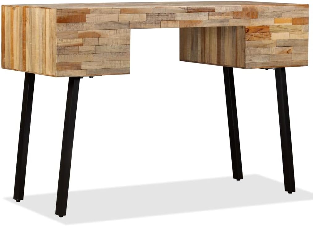 Solid Reclaimed Teak Desk with 4 Drawers 43.3"x19.6"x29.9" I256739