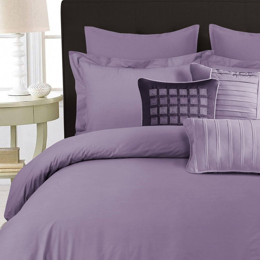 Queen Lavender Egyptian Cotton Percale Duvet Cover Set R259317