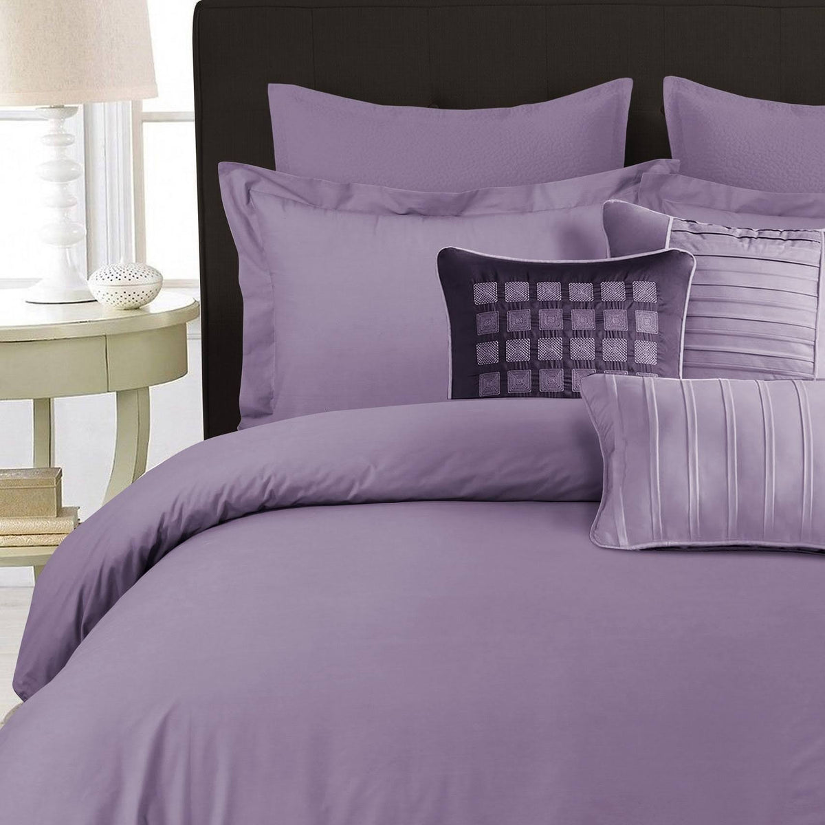 Queen Lavender Egyptian Cotton Percale Duvet Cover Set R259317