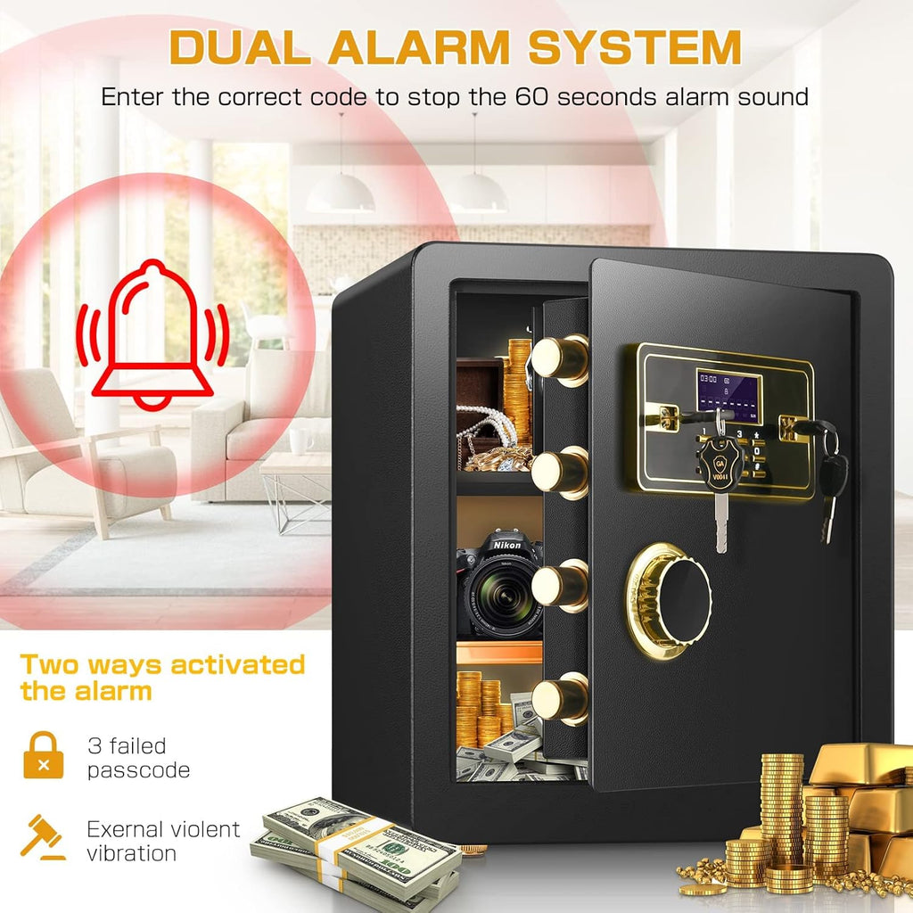 Fireproof Waterproof Digital Keypad Safe Box with Document Bag F448