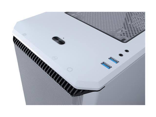 White Steel Tempered Glass ATX Mid Tower Computer Case R437