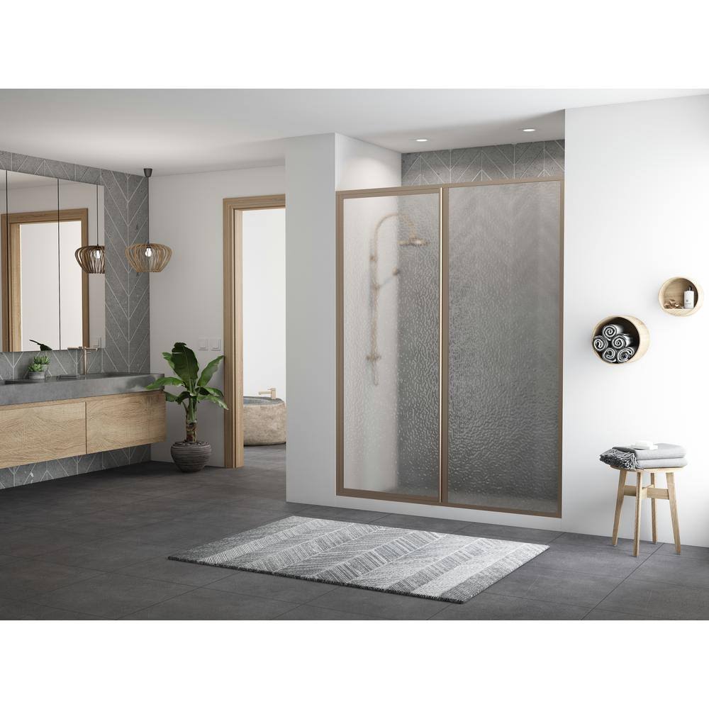 Framed Hinge Swing Shower Door Brushed Nickel P180
