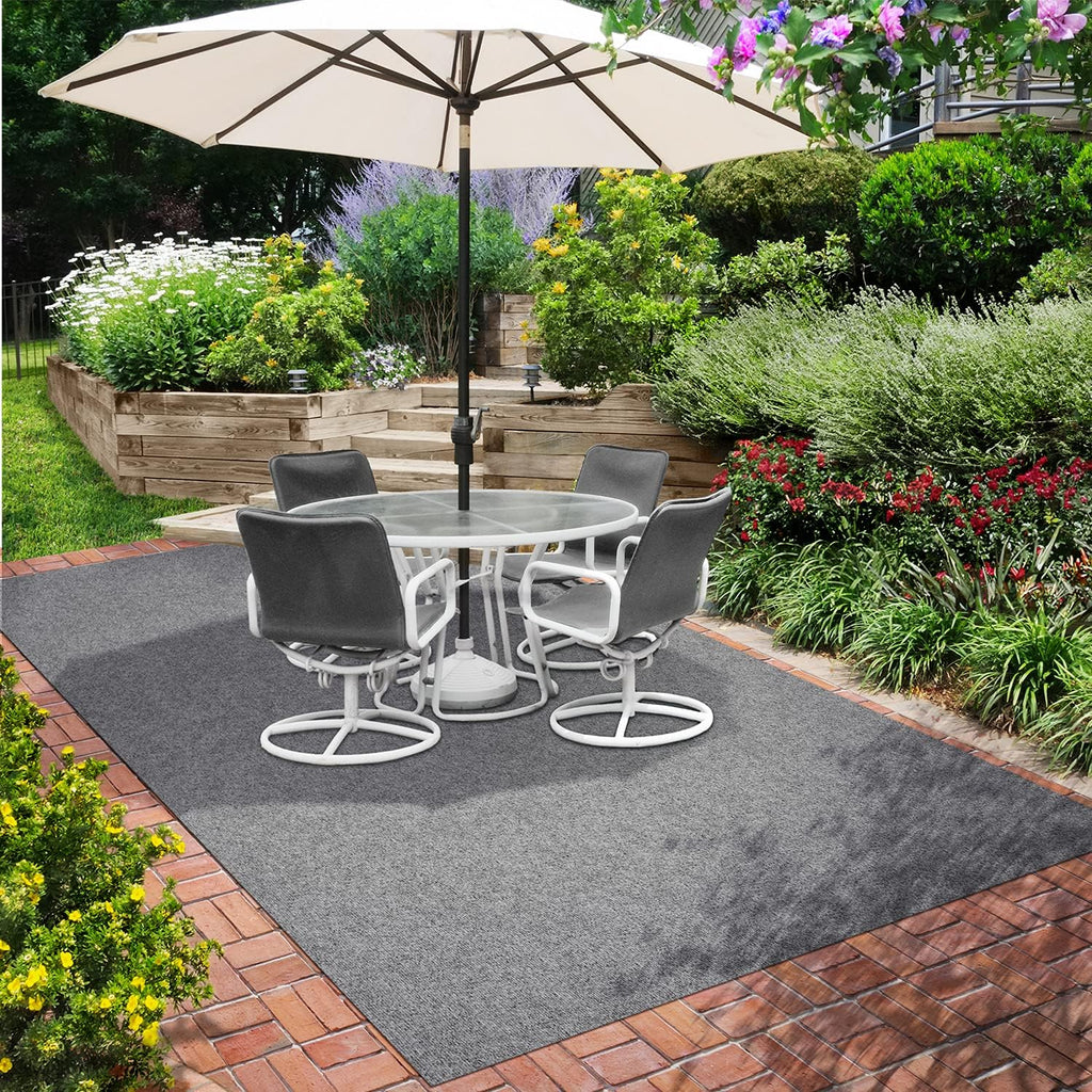 Indoor Outdoor Carpet with Rubber Marine Backing - Gray - 6 Feet x 10 Feet C3250