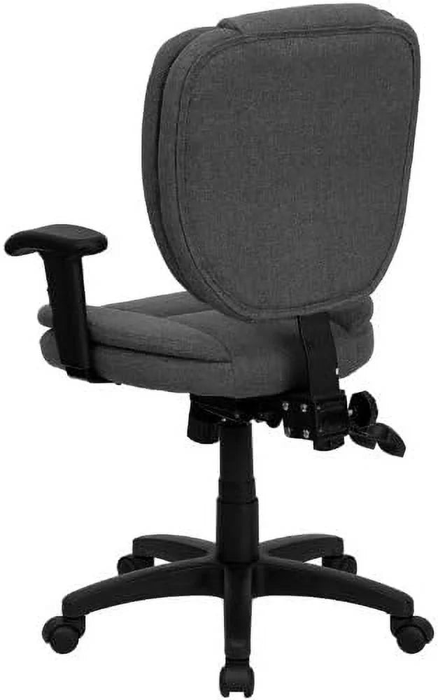 Gray Fabric Ergonomic Swivel Office Chair with Arms J65782