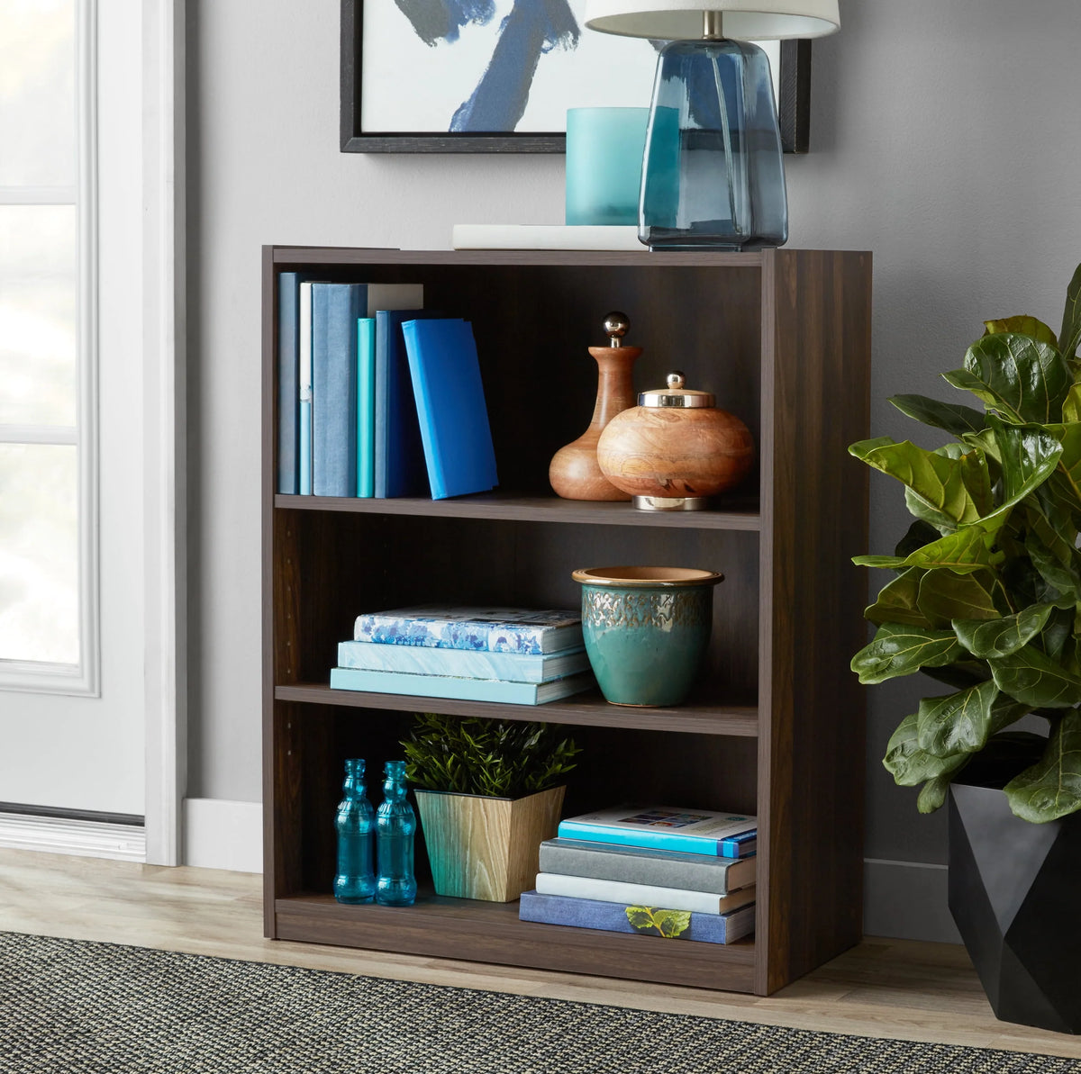 3-Shelf Bookcase with Adjustable Shelves V312