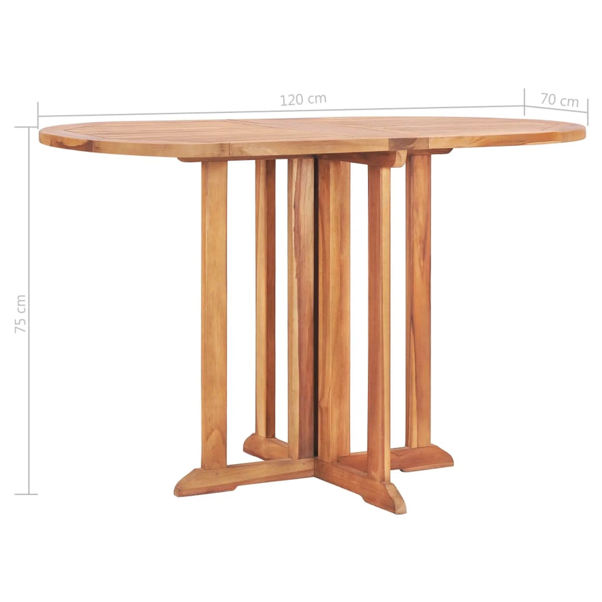 Folding Extendable Teak Wood Oval Outdoor Dining Table U1971