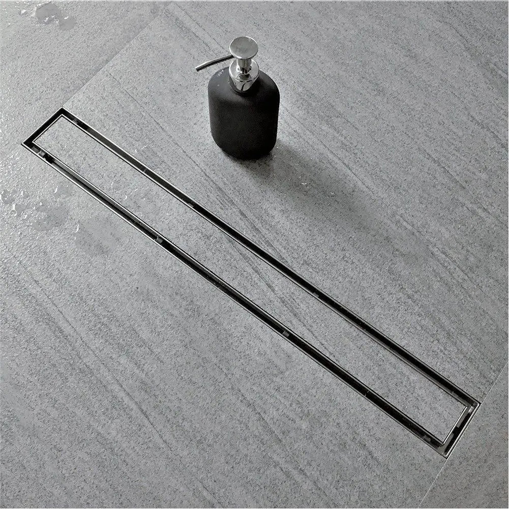 Brushed Linear Shower Drain with Tile Insert Grate I85929
