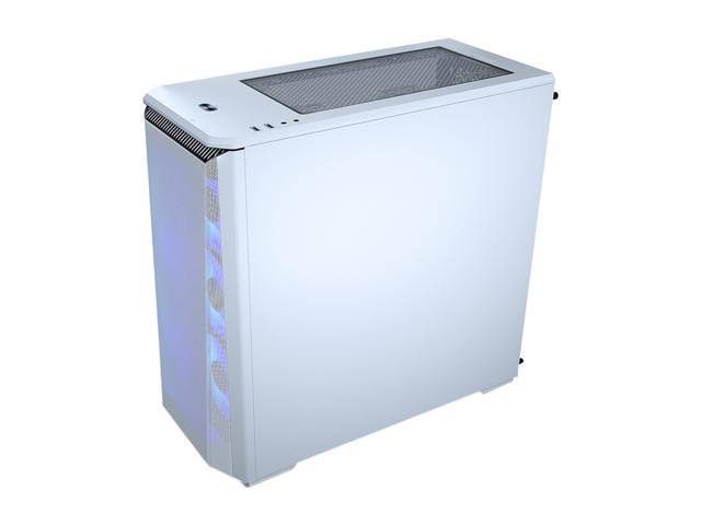 White Steel Tempered Glass ATX Mid Tower Computer Case R437
