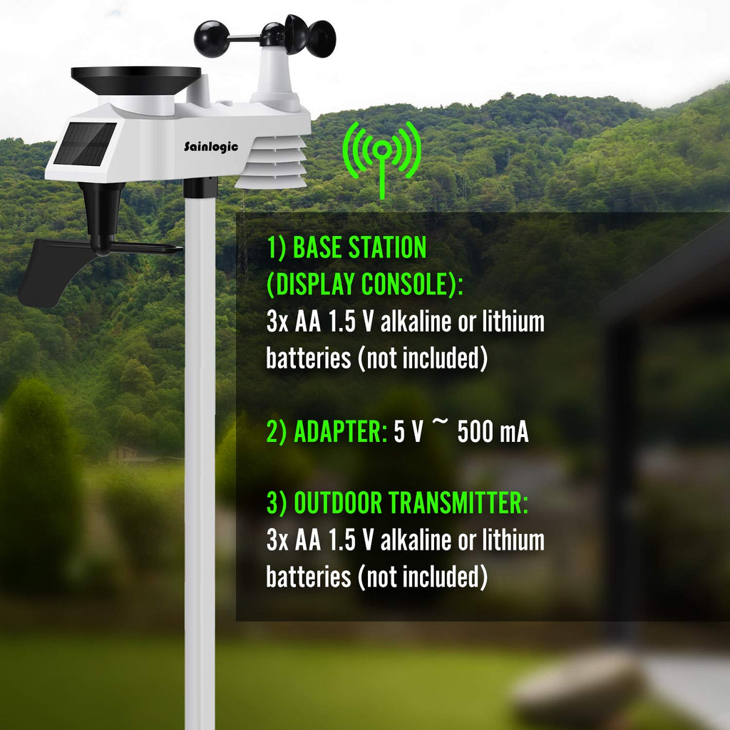 8-in-1 Wireless Weather Station with Outdoor Sensor (Black) V50513