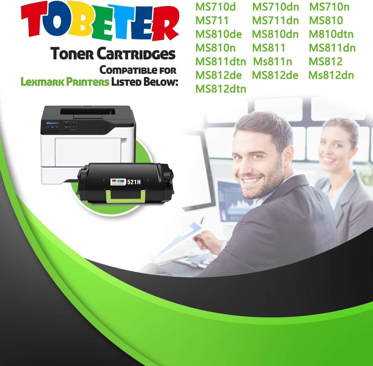 Remanufactured Toner Cartridge for Lexmark Printer (Black, 1 Pack High Yield) S351