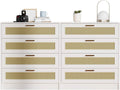 White 4 Drawer Wooden Dresser with Metal Handles K134
