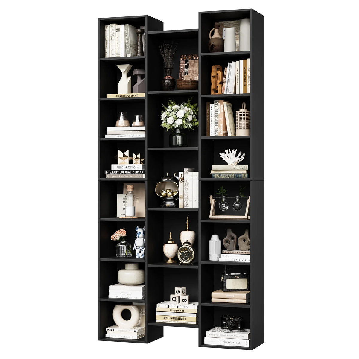 Black 21-Cube Bookcase with Adjustable Shelves R85139