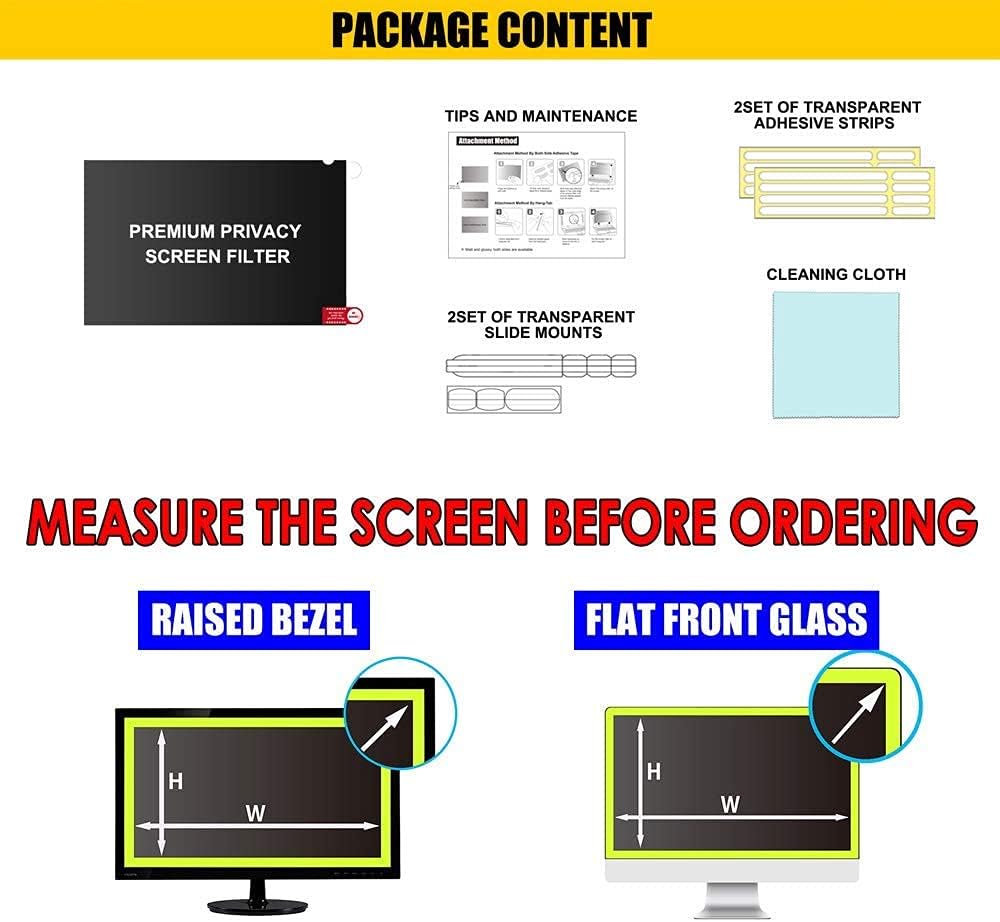 20.0 Inch 16:9 Computer Privacy Screen Filter Pack of 2 G183