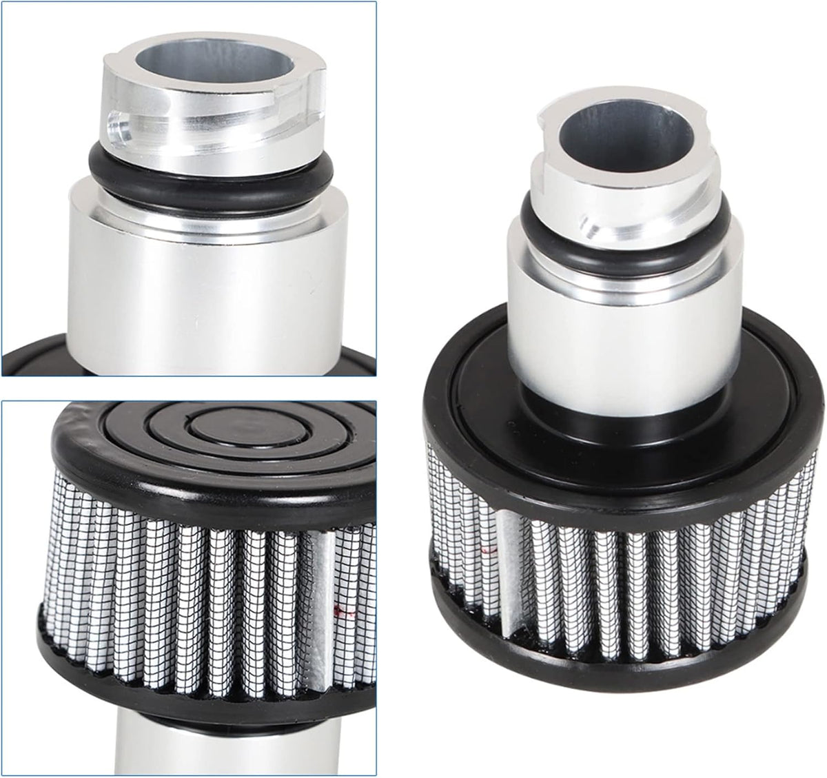 Billet Aluminum Valve Cover Cap with Chrome Breather Pack of 2 B621834