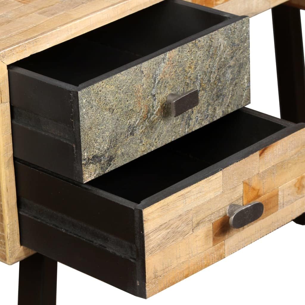 Solid Reclaimed Teak Desk with 4 Drawers 43.3"x19.6"x29.9" I256739