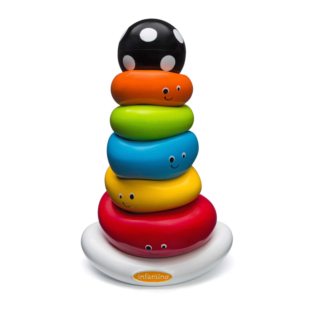Multicolor 7-Piece Ring Stacking Toy with Rocking Base W52972