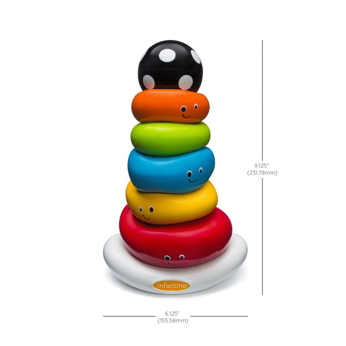 Multicolor 7-Piece Ring Stacking Toy with Rocking Base W52972