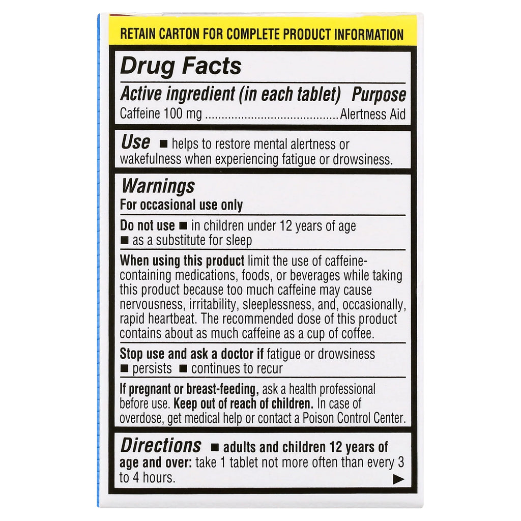 Caffeine 100mg 120ct Tablet D1398